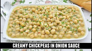 Got Canned Chickpeas? Make these CREAMY Chickpeas in Onion Sauce