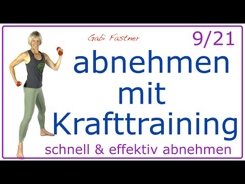 9/21💜37 min. abnehmen mit Hantel- Krafttraining | Oberkörper, Beine, Bauch und Po, für Geübte
