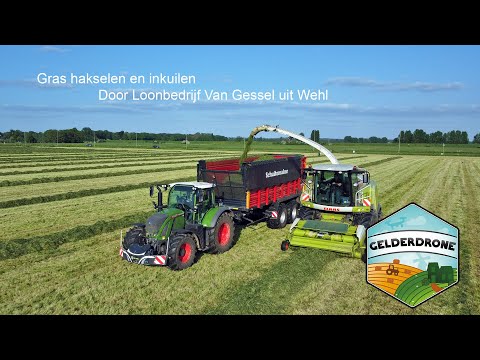 Grasseizoen 2023 - Hakselen en inkuilen door Loonbedrijf Van Gessel uit Wehl - Dolby 5.1
