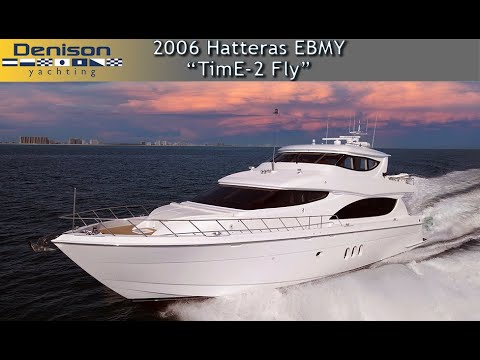 2006 Hatteras 80 Motor Yacht Sky Lounge TIME-2 FLY Video