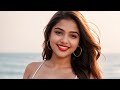 4K Indian Fashion Show AI Art Lookbook Model Sea With Beach Light