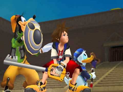Kingdom Hearts, English cutscene: 61 - Fighting Cerberus - HD 720p