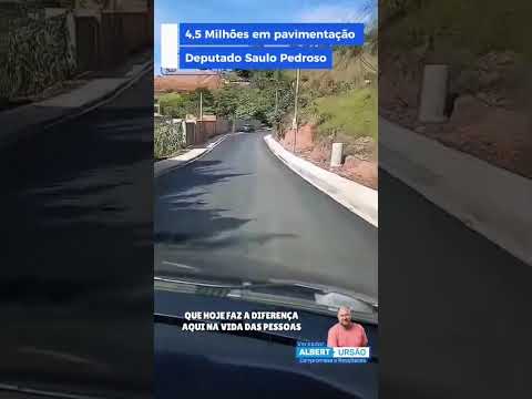 DEPUTADO FEDERAL SAULO PEDROSO CONSEGUE VERBA PARA PAVIMENTAÇÃO!!!