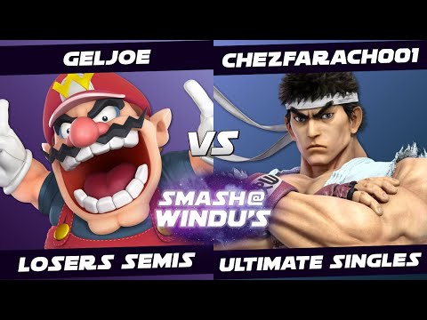 Smash @ Windu's 223 - GelJoe (Wario) vs ChezFarach001 (Ryu, Ken) - Losers Semis SSBU