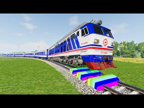 Trains Vs Speed Bumps #34 - Beamng.Drive