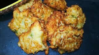 FRITTELLE DI CAVOLFIORE SENZA LIEVITO CROCCANTI E BUONISSIME.PROVATELE!!!