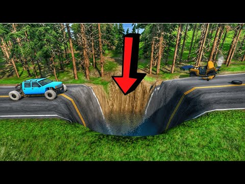 CARS VS GIANT PIT DEEP WATER #14 - BeamNG Drive!