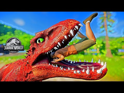T-Rex vs I-Rex vs Spinosaurus Dinosaurs Fighting and Breakout - Jurassic World Evolution