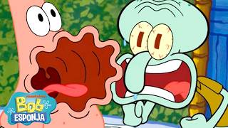 Bob Esponja | 1 Hora dos Momentos Mais Engraçados de Patrick e Lula Molusco! ⭐️🦑 | Português