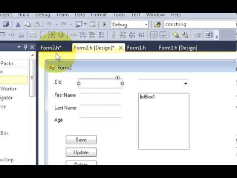 Visual C++ Tutorial 17 -Windows Forms Application:  Deleting selected data from database