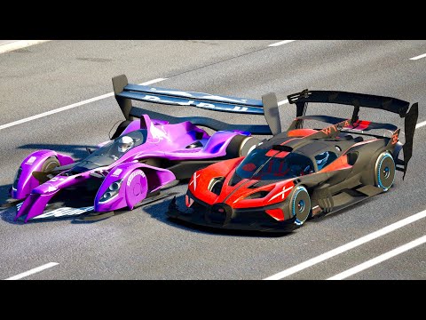 Red Bull X2022 GTR Concept vs Bugatti Bolide GTR Concept at 24 KM Drag Race