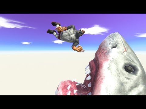 Run and Fall in the Megalodon 2.0 - Animal Revolt Battle Simulator