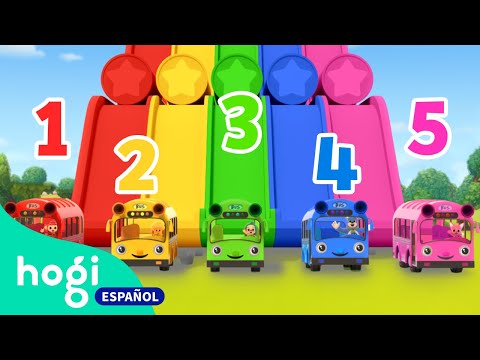 Aprende a contar los autobuses | Números y Colores | LOS NÚMEROS del 1 al 10 | Hogi en español