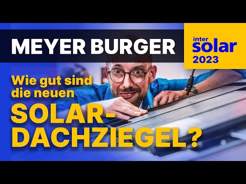 New photovoltaic solar roof tiles & glass-glass solar modules from Meyer Burger! Intersolar 2023