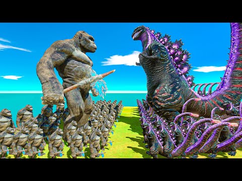 What If Growing SHIN GODZILLA vs KING KONG Size Comparison - Animal Revolt Battle Simulator