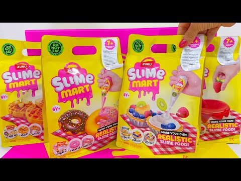 AD ASMR DIY Slime Food DONUTS, WAFFLES, STRAWBERRY CHEESECAKE, FRUIT TART Zuru Slime Mart Fake Food