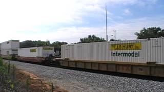 preview picture of video 'Norfolk Southern 220 EB Intermodal w/ KCS Power in Lithia Springs,Ga 06-25-2012© (16x9)'
