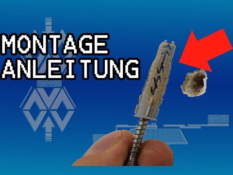 Dübel Montage / Loch in eine Wand bohren / Dübel anbringen / Dübel in Steinwand - Beton befestigen