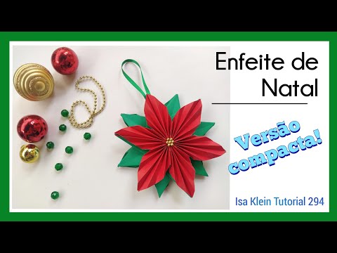 Enfeite Flor de Natal | Poinsettia | Origami | Tutorial 294 - VERSÃO COMPACTA