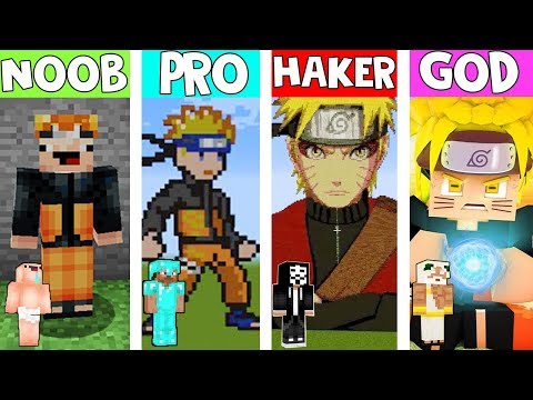 EPIC Minecraft NARUTO Challenge - NOOB vs PRO vs HACKER vs GOD