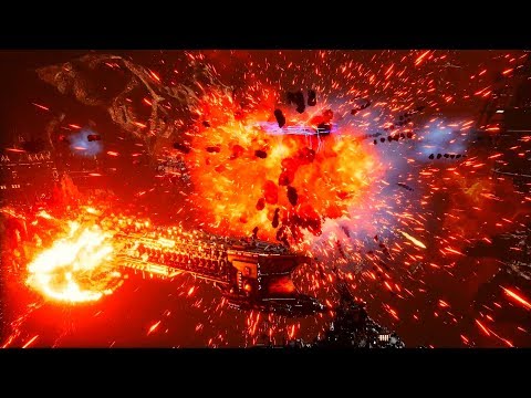 Imperial Navy vs Chaos! - Massive Battle, Skirmish Gameplay, Battlefleet Gothic Armada 2