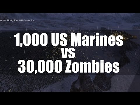 1,000 US Marines vs 30,000 Zombies - Epic Battle Simulator