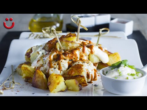 PATATAS BRAVAS CON ALIOLI, crujientes por fuera y blanditas por dentro sin freír