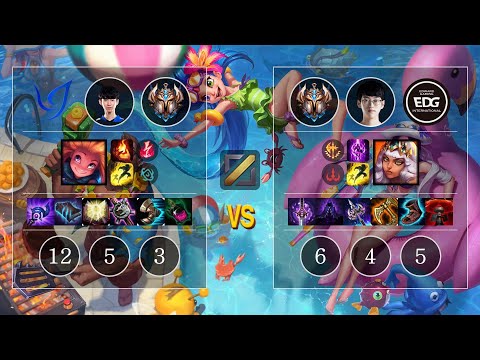 CGA Aria Zoe vs EDG Scout Qiyana Mid - KR Patch 10.12