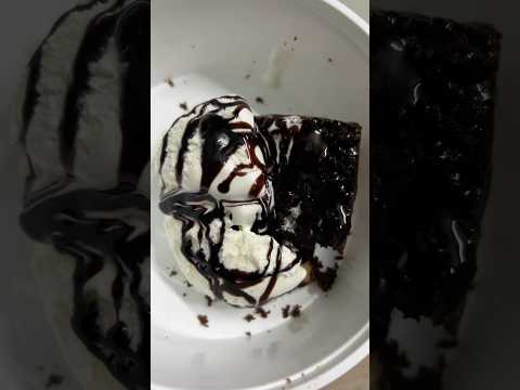 Homemade chocolate cake with chocolate sauce and vanilla icecream #darkchocolatecake #chocolatecake