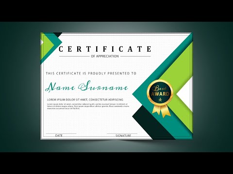 How to Academic Certificate Design in Adobe Photoshop Make a Certificate Vertex Graphic