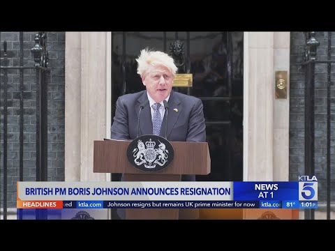 U.K. Prime Minister Boris Johnson announces resignation