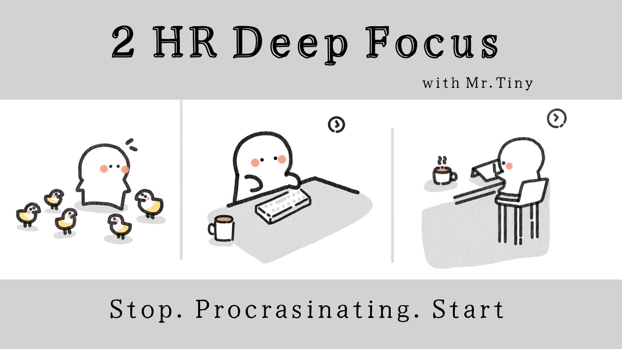 2 HOUR DEEP WORK SESSION | Focus music, pomodoro 50-10