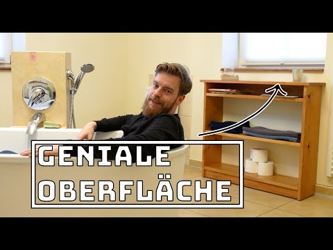 Endlich fertig! Badezimmer-Regal aus Massivholz mit wasserabweisender Oberfläche / Schellack