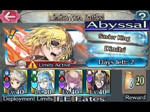 The battle with Limited unit : Vs. Legend! Dimitri  - Abyssal (with F2P units, SI and seals)