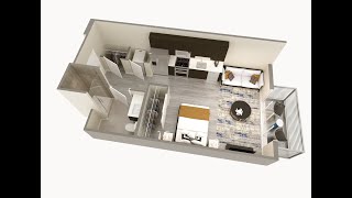 Dwell 2nd Street Luxury Apartments - Studio (Gold 2 floor-plan)