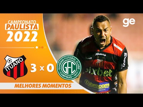 Gols e lances de Ituano x Guarani