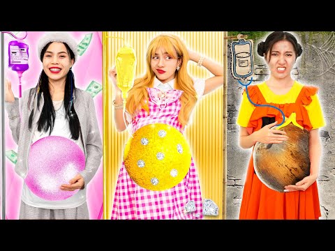 Poor vs Rich vs Giga Rich Pregnant At Hospital|Awesome Parenting Hacks & Gadgets| Baby Doll And Mike
