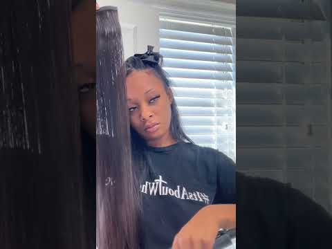 Clip in tutorial on a side part #clipins #clipinhairextensions