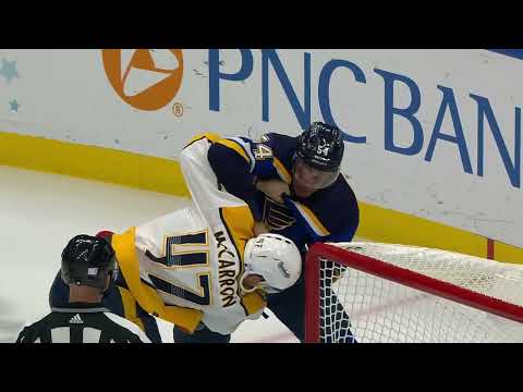 NHL Fight - Predators @ Blues - McCarron vs Joshua - 11/11/2021
