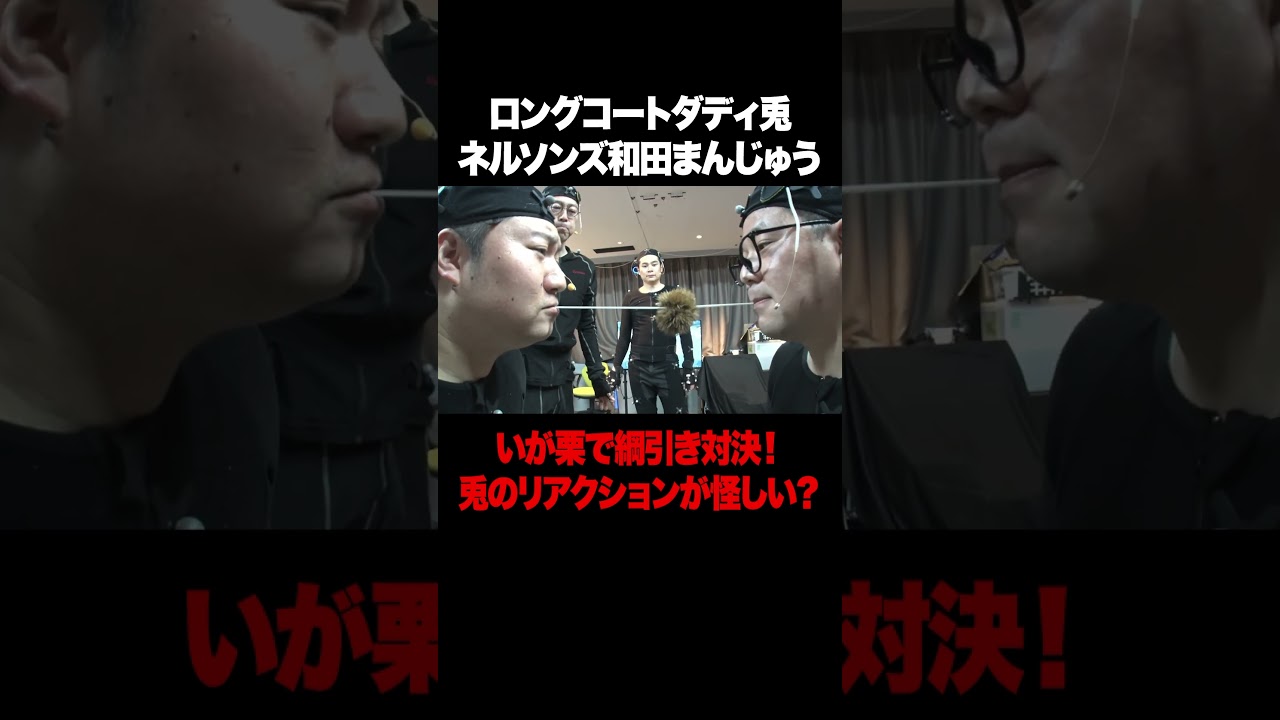 ロングコートダディ兎の顔面にいが栗が直撃！リアクションが嘘臭くて痛さが伝わらない #和田まんじゅう #ネルソンズ #ロングコートダディ #兎 #東野幸治