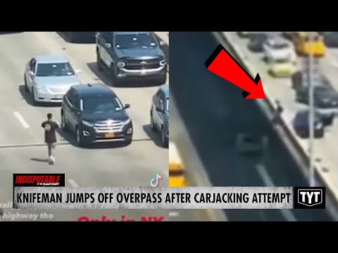 WATCH: Knifeman Jumps Off Overpass After Stabbing Lyft Driver