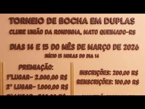 Torneio de bocha Clube união Rondinha - Mato Queimado, RS.