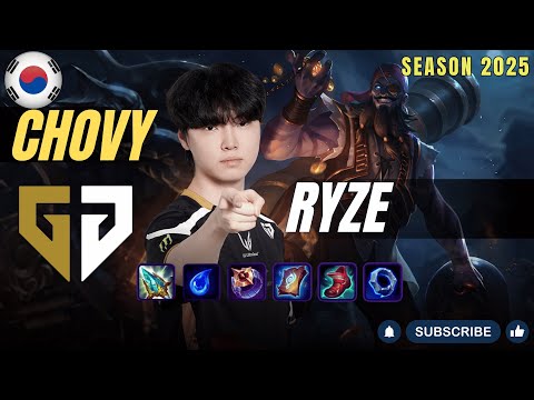 GEN Chovy RYZE vs AURORA Mid - Patch 25.24 KR Ranked | lolrec