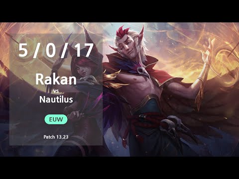 Rakan Support vs Nautilus - EUW Challenger Patch 13.23