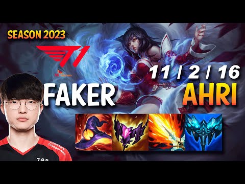 T1 Faker AHRI vs YASUO Mid - KR Ranked