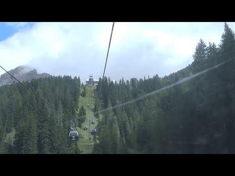 Risalita integrale cabinovia Agamatic "Pecol" - Canazei (TN) / Kabinenbahn / Télécabine / ケーブルカー