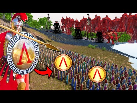 300 SPARTANS vs 4,000,000 DEMON ARMY INVASION! - UEBS 2: Ultimate Epic Battle Simulator 2