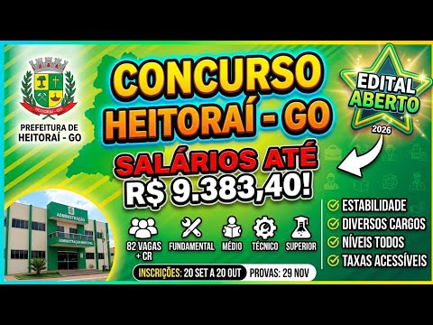 Concurso Prefeitura de Heitoraí - GO 2026