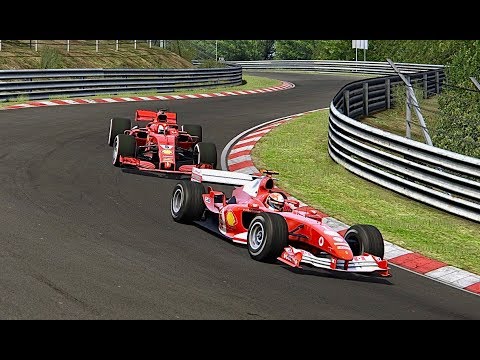 Ferrari F1 2018 vs Ferrari F1 2004 - Nordschleife