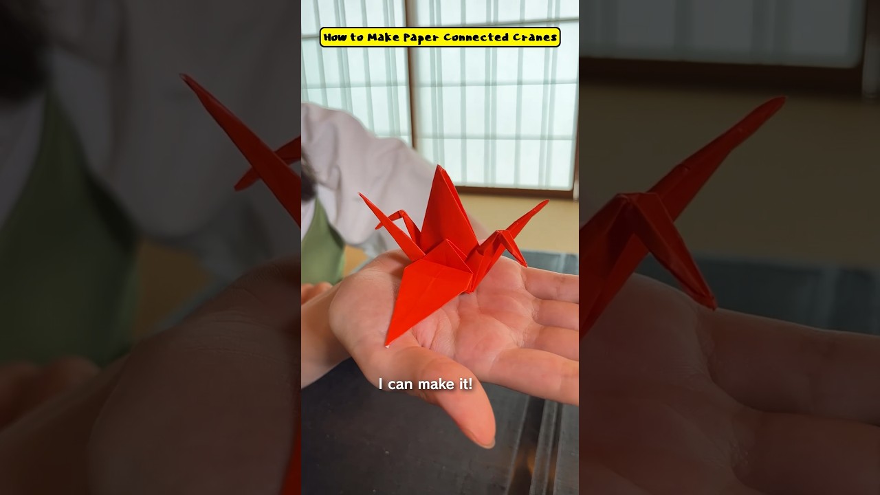 How to make connected cranes from 1paper#origami #workshop #tutorial #RisaKishimoto  #sasade